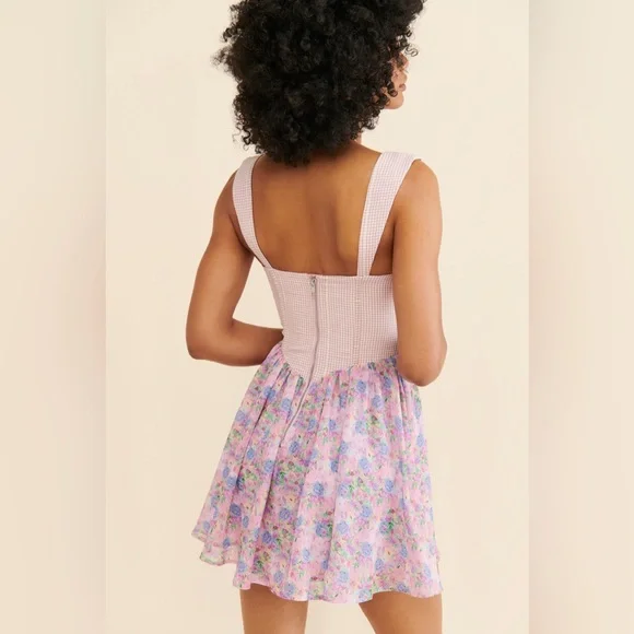 For Love & Lemons Brenna Mini Floral Dress Size Medium NWT - Picture 6 of 15